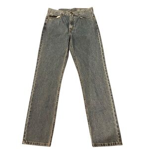 George‎ Mens 29 X 32 Blue Denim Jeans Flat Front Regular Straight Leg